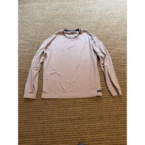 Rhone Retro Session Lightweight Large L Midlayer Athletic Top Tan Long Sleeve